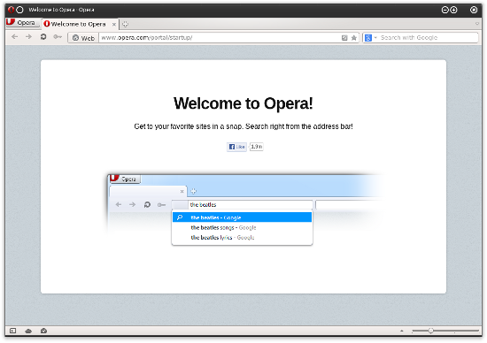 Opera main interface
