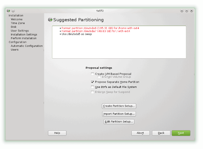 openSUSE installer