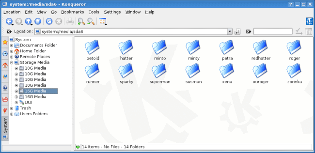 Konqueror as file manager
