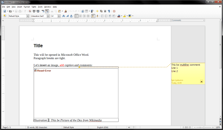 DOCX in LibreOffice, corrupt