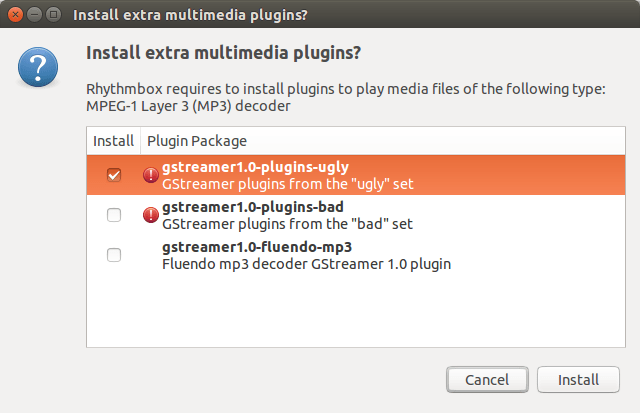 Missing plugins, obtain
