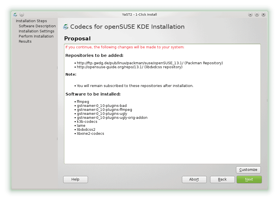 openSUSE, one-click install