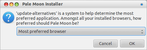 Pale Moon default browser question