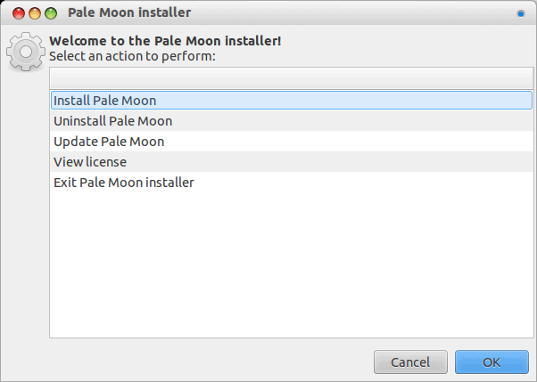 Pale Moon installer