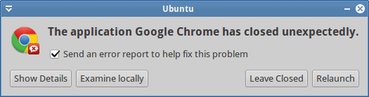Chrome crashed