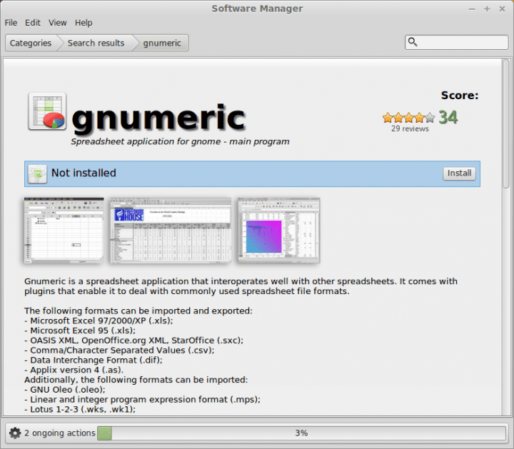 Install Gnumeric